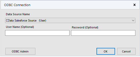 Select table(s) and field(s) (Salesforce is shown).